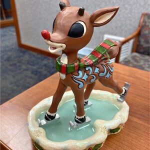 3 AMAZING Jim Shores Rudolph figurines & Santa- new boxes-one has light up nose